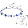 Esmoly Bracciale Donna Argento Bracciale Tennis con 12 Colori di Pietre Natali e 5A Sparkle Zircone Regolabile Regalo Compleanno Donna Ragazza (03-Marzo)