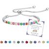 Esmoly Bracciale Donna Argento Bracciale Tennis con 12 Colori di Pietre Natali e 5A Sparkle Zircone Regolabile Regalo Compleanno Donna (13-Colorato)