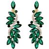 Clearine Orecchini Donna Moda Matrimonio da sposa Cristallo Fiore Romantic Ciondolare Clip-On