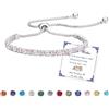 Esmoly Bracciale Donna Argento Bracciale Tennis con 12 Colori di Pietre Natali e 5A Sparkle Zircone Regolabile Regalo Compleanno Donna (10-ottobre)