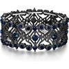 Clearine Bracciale Rotondo con Cristalli Doppio Diamante Stretch Tennis per Donne Verde Fondo Nero