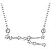Clearine Collana 925 Argento per donna - Toro Costellazione zodiacoo 12 Oroscopo Astrologia zircone pendente Regalo di compleanno Trasparente