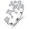 Clearine Anello Argento 925 zircone Oroscopo-"Sagittario" Zodiaco 12 Costellazione Astrologia Regolabile Statemente