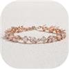 Clearine Braccialetto da sposa con zirconia cubica per spose e damigelle d'onore, elegante braccialetto tennis con perla simulata per donna, gioielli da ballo, Zirconia cubica