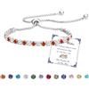 Esmoly Bracciale Donna Argento Bracciale Tennis con 12 Colori di Pietre Natali e 5A Sparkle Zircone Regolabile Regalo Compleanno Donna (01-Gennaio)