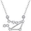 Clearine Collana 925 Argento per donna - Bilancia Costellazione zodiacoo 12 Oroscopo Astrologia zircone pendente Regalo di compleanno Trasparente