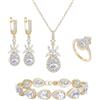 Clearine Set di anelli da tennis, con zirconi cubici, per sposa, damigella d'onore, Natale, compleanno, San Valentino, mamme, giorno di ballo, regalo, Zirconia cubica