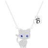 Esmoly Regali per Ragazze Cat Collane per Ragazze Iniziale Collana Cuore Lettera A-Z Carino Regali di Compleanno per le Donne Figlia Nipote Nipote 16+2 Pollici (Argento B)