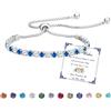 Esmoly Bracciale Donna Argento Bracciale Tennis con 12 Colori di Pietre Natali e 5A Sparkle Zircone Regolabile Regalo Compleanno Donna (03-Marzo)