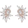 Clearine Matrimonio Goccia Orecchini per Donne Zirconia cubica Marquise Forato pendenti Sposa Gioielli Trasparente Rosa Oro-fondo