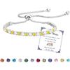 Esmoly Bracciale Donna Argento Bracciale Tennis con 12 Colori di Pietre Natali e 5A Sparkle Zircone Regolabile Regalo Compleanno Donna (11-Novembre)