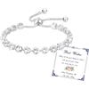 Esmoly Bracciale Donna Argento Bracciale Tennis con 12 Colori di Pietre Natali e 5A Sparkle Zircone Regolabile Regalo Compleanno Donna Ragazza (04-Aprile)