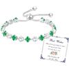 Esmoly Bracciale Donna Argento Bracciale Tennis con 12 Colori di Pietre Natali e 5A Sparkle Zircone Regolabile Regalo Compleanno Donna Ragazza (05-Maggio)