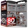 Udivita 80 Batterie Per Apparecchi Acustici Auricolari Rayovac Extra Misura 312 PR41 (Marroni) + 8 Pile Udivita - 10+1 Blister da 8 Pile