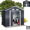 Gardebruk® Casetta per Attrezzi da Giardino XL in Metallo 2m² con Base 196x132x188cm Porta Scorrevole Capanno Antracite con Tetto Capannone da Esterno 4m³