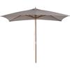 Outsunny Ombrellone da Giardino 2x3 m con Corda e Prese d'Aria, Ombrellone da Esterno con 6 Stecche in Legno, Bambù e Poliestere 180g/㎡, per Cortile, Terrazza e Balcone, Grigio