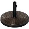 Outsunny Base per Ombrellone in Cemento e Plastica da 14kg, Basamento per Ombrellone da Giardino Effetto Rattan, Colore Bronzo