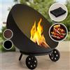 Blumfeldt Braciere da Giardino, Bracere da Esterno Legna con Giglia, Braciere con Supporto, Braciere da Esterno Resistente Alle Intemperie in Acciaio, Copertura Barbecue, Per Campeggio e Terrazzo