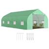 Outsunny Serra a Tunnel 6x3x2m con 8 Finestre e Porta Avvolgibile, Serra per Orto con 4 Picchetti e 4 Funi Incluse, in Acciaio e PP, Verde