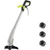 DEKOPRO Tagliabordi Elettrico a Doppio Filo 250 W: Connettore Maschio Standard, Larghezza Taglio 23 cm, Inclusi 3 Bobine di Filo, Ideale per Prati, Giardini e Diserbatura Erbe Infestanti