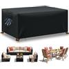 WUAYAMI Copertura Tavolo Esterno Impermeabile,Panno 420D Oxford Impermeabile Copertura,Tavoli e Sedie da Cortile Raggi UV, Quadrato Resistente Allo Strappo Copertura Tavolo (Nero, 150x90x75cm)