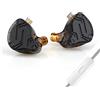 Linsoul KZ ZS10 PRO X Upgraded 1DD+4BA Hybrid HiFi Driver in Ear Earphones IEM con frontalino in lega Cavo staccabile 0,75 mm 2Pin placcato argento (Con microfono)