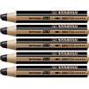 STABILO woody 3 in 1 - Matita colorata Multi-Funzione - Confezione da 5 - Nero Neutro