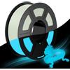 JAYO Glow in the Dark Filament PLA 1.75mm - Filamento PLA che Brilla al Buio, 1.1 kg (100 g in più), Altissima Luminosità, Tolleranza ±0.02 mm, Bianco Luminescente Blu, per Insegne e Decorazioni