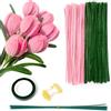Ainiv 200PZ Scovolini per Lavoretti, Verde Rosa Strisce Pulisci Tubi Pipe, Bastoncini Decorativi in Ciniglia, Scovolini per Artigianato, per Artigianato DIY Decorazione di Progetti Artistici