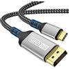 lalasis Cavo da USB-C a DisplayPort 1.4,1M 8K@60Hz/30Hz 4K@240Hz/144Hz HDR VRR Thunderbolt 4/3 DP1.4 compatibile con iPhone 17 Pro/17 Pro Max/16/15/MacBook Pro Air/Mac/iPad Pro/Air 5/Surface Pro/XPS