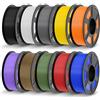 JAYO PLA Filamento 1,75 mm Bundle 11KG, Filamento per stampante 3D,Filamento ben avvolto, 11 Bobine, Nero + Bianco + Grigio + Giallo acceso + Arancione + Viola + Caffè + Verde oliva + Rosso + Blu