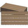 Laneetal Set di 6 Pavimento per Esterno, Pavimento WPC Incastro, per Giardino, Patio, Terrazza, Balcone, Pavimentazione Esterna 30x60 cm, Marrone Chiaro