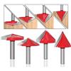 BIGP 6PCS Set di punte Router per Scanalature a V, Fresa per scanalature a V 8 mm gambo, 60° 90° 120° 3D V forma Fresa per legno Fresa per legno Coltello per incisione CNC Router Bit