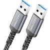 deleyCON 1m Cavo USB 3.0 5 Gbit/s (USB 3.2 Gen1) - Connettore A-Maschio su A-Maschio - con Spinotti in Alluminio e Cavo in Nylon - per Laptop, Hard Disk, Stampanti, Modem e Fotocamere