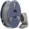JAYO Filamento in TPU da 1,75 mm, 0,5 kg, 90 A, flessibile, TPU 90A, alta elasticità, precisione dimensionale +/-0,03 mm, per stampante 3D FDM, grigio, 500 g