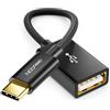 deleyCON 10cm OTG USB‑C a USB‑A (1 Pezzo) - Da Connettore USB‑C Maschio a Porta USB‑A Femmina - Compatibile con iPhone 17/Air/16/15 Pro Max/15 Max, iPad, MacBook Pro/Air, Galaxy S25/S24, PC e Computer