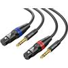 BEITSZ Cavo XLR Femmina a Jack, bilanciato XLR femmina a jack TRS da 1/4 per Microfono, Amplificatore, Mixer (1M,2Pack)