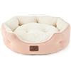 Bedsure Letto per Cani Piccoli Lavabile - Letti Grandi per Gatti da Interno e Cuccioli, Letto Rotondo per Cani di Media Taglia con Fondo Antiscivolo, rosa, 51 x 48 x 15cm
