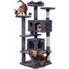 Yaheetech Albero Tiragraffi per Gatti Adulti Alto 139 cm Grigio Scuro