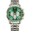 Poedagar Orologio da uomo di lusso, alla moda, impermeabile, luminoso, con datario, cronografo, in acciaio inossidabile, sportivo, al quarzo, classico