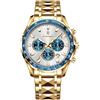 Poedagar Orologio da uomo di lusso, alla moda, impermeabile, luminoso, con datario, cronografo, in acciaio inossidabile, sportivo, al quarzo