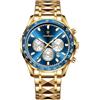 Poedagar Orologio da uomo di lusso, alla moda, impermeabile, luminoso, con datario, cronografo, in acciaio inossidabile, sportivo, al quarzo