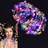 Cerioll Corona Di Fiori Luminosi,12 PCS LED Fiori Per Capelli Fascia Capelli Donna,Corone Di Fiori a LED,Fascia Per Capelli Con Fiore a LED,Cerchietti Di Fiori a LED,Fiori Incandescente Di Donne Ragazze LED