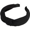Blausky 1 cerchietto per capelli da donna, nodo annodato, vintage, in tessuto retrò, antiscivolo, alla moda, per donne, colore nero