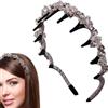 gifyym Fascia dentale - Fascia in perla di 14 x 14 x 4 cm | Fasce di perle artificiali con cerchio di denti per donne e ragazze | Accessorio per fascia per capelli alla antiscivolo per donne