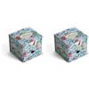 Pigna,Organizzatore da Scrivania con Cassetto,Porta Memo Nature Flowers,Design Floreale Elegante, Ideale per Scrivania,Organizer Compatto,sfondo Azzurro,confezione 1 Pezzo (Confezione da 2)
