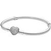 PANDORA Icons Bracciale in argento con chiusura a forma di cuore e zirconi cubici, 23