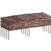 Relaxdays Bordura per aiuole in Vimini, Set 5 pz, 20 x 100 cm, da infilare, Marrone