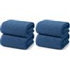 Ruggeri - Set 2 Teli Doccia e Bagno 70x140 cm - 100% Puro Cotone Extra Morbido - Collezione Asciugamani - Let's Color! (Blu) (Confezione da 2)