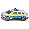siku 1552, Audi Q4 e-tron Veicolo di Emergenza della Polizia, Metallo/Plastica, Blu/Argento, Auto Giocattolo per Bambini, Pneumatici in Gomma, Gancio di Traino